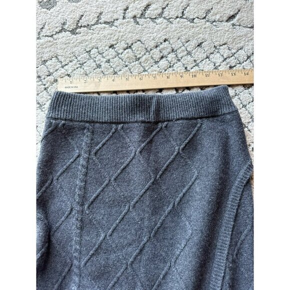 Vintage Gray Knit A-Line Skirt With Diamond Pattern Womens Size Small - Picture 5 of 6